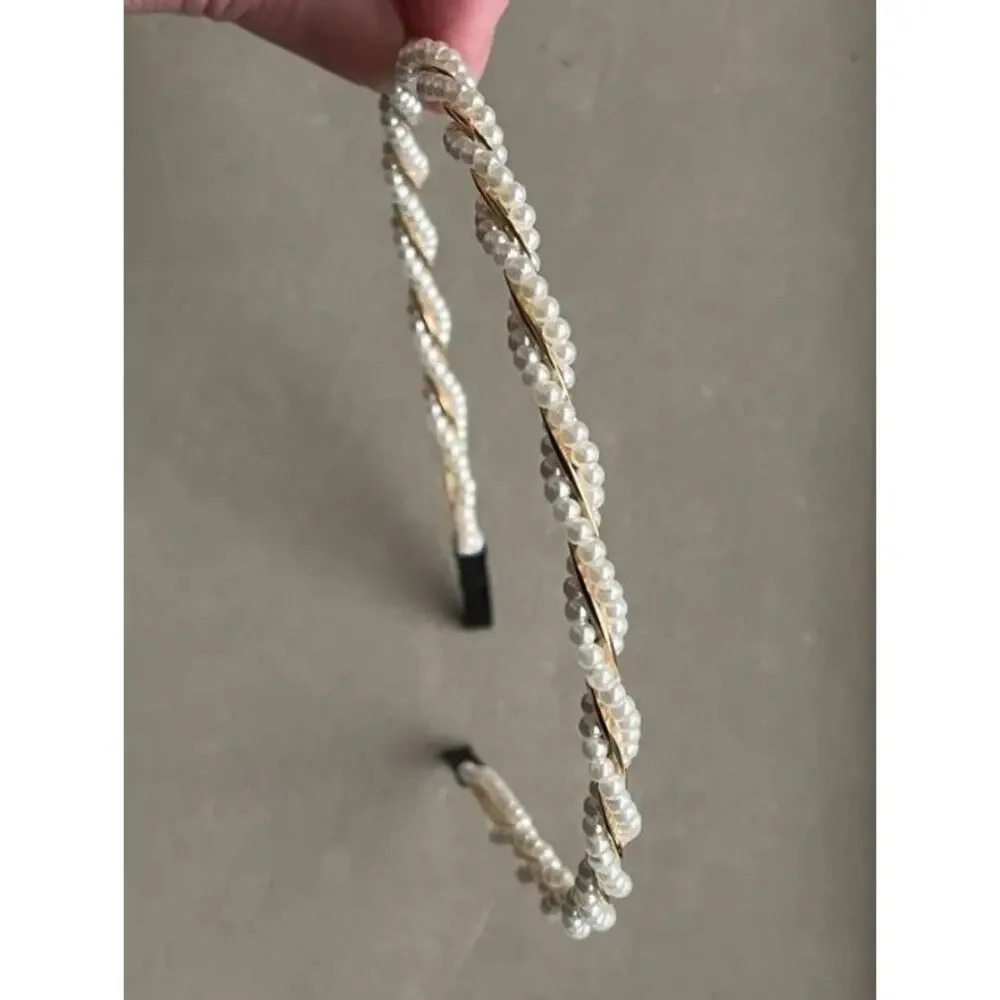 Pearl Bridal Headband Double Strand Faux High Quality Hairband